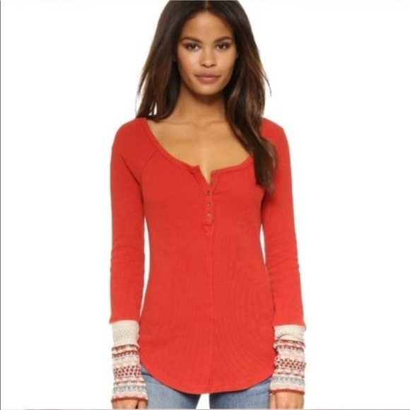 Free People Newbie Thermal Ski Lodge Henley - Picture 1 of 5